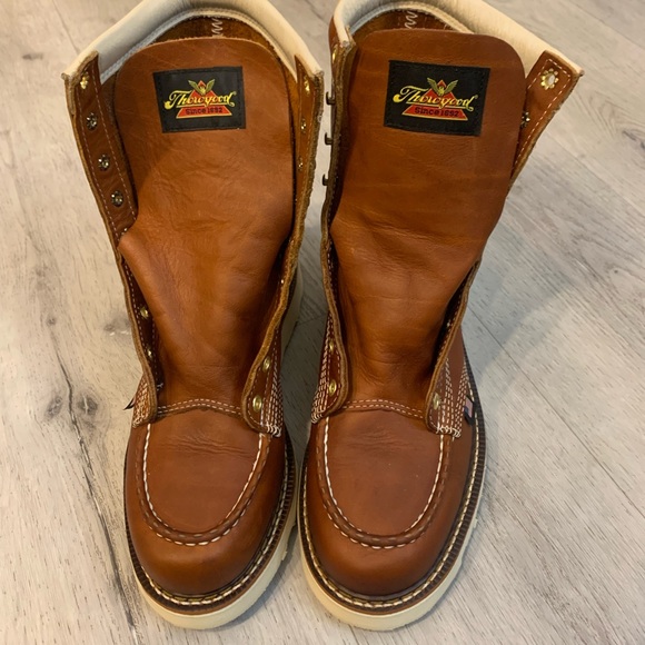 Thorogood American heritage 6" tobacco moc toe Tan work boots for men size 7.5D - Picture 5 of 16